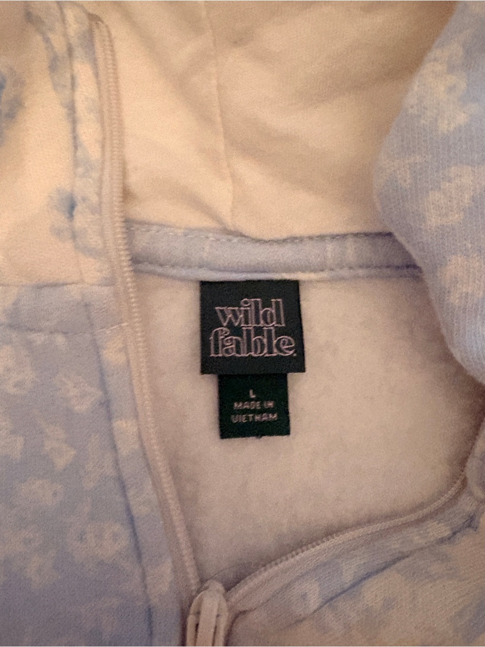 wild fable Pale Blue and Cream Quarter Zip Hoodie - Picture 2 of 2